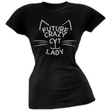 Future Crazy Cat Lady Juniors Pink T-Shirt