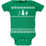 Penguins Ugly Christmas Sweater Red Baby One Piece