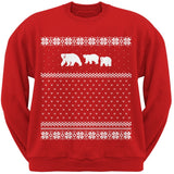 Polar Bears Ugly Christmas Sweater Red Crew Neck Sweatshirt