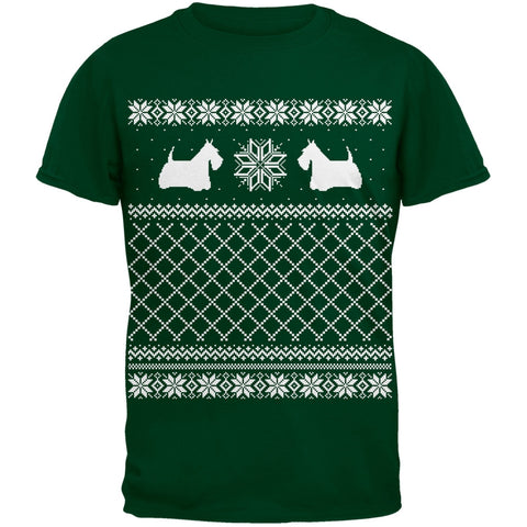 Scottish Terrier Ugly Christmas Sweater Green Youth T-Shirt