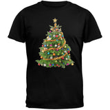 Cats In Christmas Tree Black Adult T-Shirt