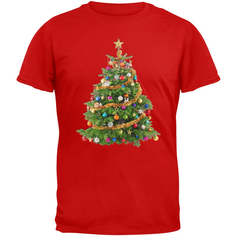 Cats In Christmas Tree Red Adult T-Shirt