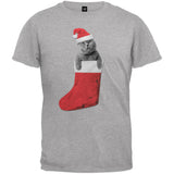 Christmas Stocking Cat Black Youth T-Shirt