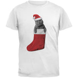 Christmas Stocking Cat Black Youth T-Shirt