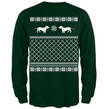 Dachshund Ugly Christmas Sweater Green Adult Long Sleeve T-Shirt