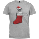 Christmas Stocking Pug White T-Shirt