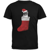Christmas Stocking Pug Black Youth T-Shirt