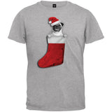 Christmas Stocking Pug Black Youth T-Shirt