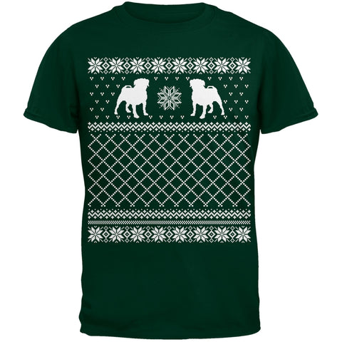 Pug Ugly Christmas Sweater Green T-Shirt