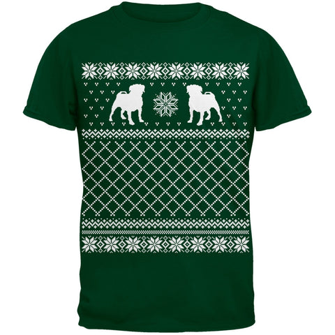 Pug Ugly Christmas Sweater Green Youth T-Shirt