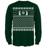 Saint Bernard Ugly Christmas Sweater Green Adult Long Sleeve T-Shirt