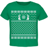 Saint Bernard Ugly Christmas Sweater Green Toddler T-Shirt