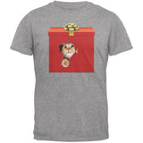 Christmas Present Cat Black T-Shirt