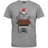 Merry Catmas Santa Christmas Cat Black T-Shirt