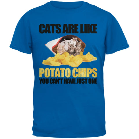 Cats Are Like Potato Chips Blue T-Shirt