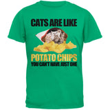 Cats Are Like Potato Chips Youth Green T-Shirt