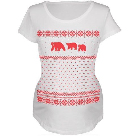 Polar Bears Ugly Christmas Sweater Womens Maternity T-Shirt