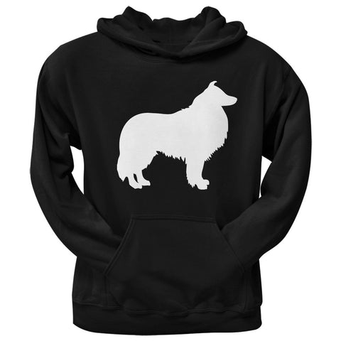 Collie Silhouette Black Adult Hoodie