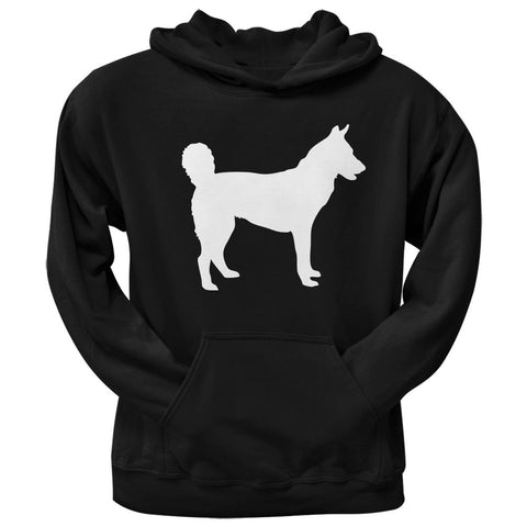 Siberian Husky Silhouette Black Adult Pullover Hoodie