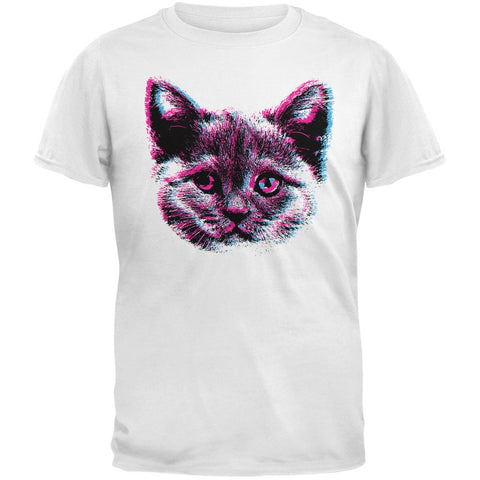3D Cat Face White Youth T-Shirt