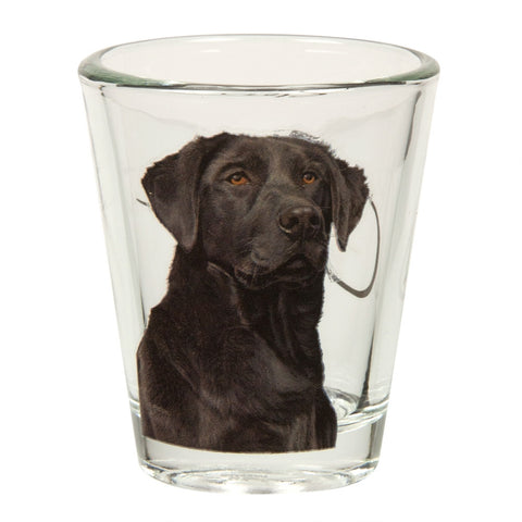 Black Labrador Portrait Shot Glass