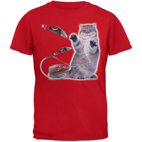 Galaxy Cat Vacuum Red Youth T-Shirt
