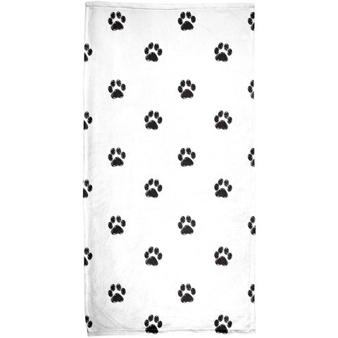 Puppy Paws Sublimated Plush Beach Towel