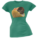Taco Pug Blue Juniors T-Shirt