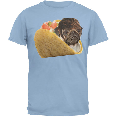 Taco Pug Blue Adult T-Shirt