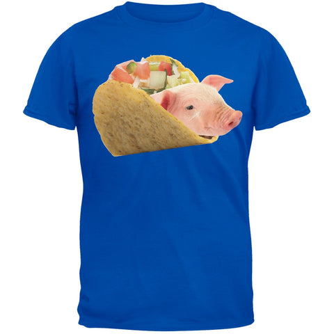 Taco Pig Blue Adult T-Shirt