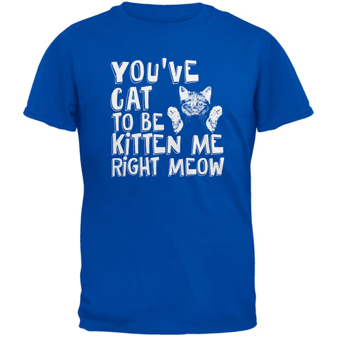 You've Cat To Be Kitten Me Right Meow Blue Adult T-Shirt