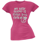 My Best Friend Is Every Dog Ever Pink Soft Juniors T-Shirt
