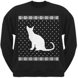 Big Cat Ugly Christmas Sweater Black Crew Neck Sweatshirt