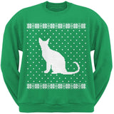 Big Cat Ugly Christmas Sweater Black Crew Neck Sweatshirt