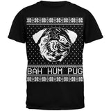 Bah Hum Pug Ugly Christmas Sweater Black Adult T-Shirt