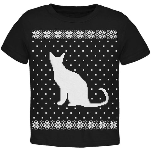 Big Cat Ugly Christmas Sweater Toddler T-Shirt