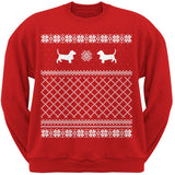 Basset Hound Black Adult Ugly Christmas Sweater Crew Neck Sweatshirt