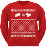 Bulldog Black Adult Ugly Christmas Sweater Crew Neck Sweatshirt