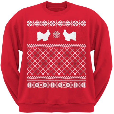 Shih Tzu Red Adult Ugly Christmas Sweater Crew Neck Sweatshirt