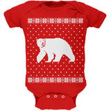 Big Polar Bear Ugly Christmas Sweater Black Soft Baby One Piece