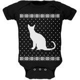 Big Cat Ugly Christmas Sweater Black Soft Baby One Piece