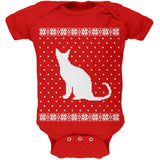 Big Cat Ugly Christmas Sweater Black Soft Baby One Piece