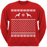 Doberman Pinscher Black Adult Ugly Christmas Sweater Crew Neck Sweatshirt