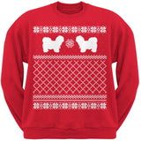 Lhasa Apso Black Adult Ugly Christmas Sweater Crew Neck Sweatshirt