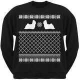 Maltese Black Adult Ugly Christmas Sweater Crew Neck Sweatshirt