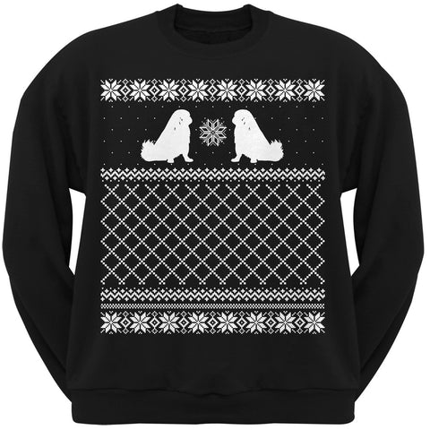 Pekingese Black Adult Ugly Christmas Sweater Crew Neck Sweatshirt