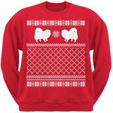 Pomeranian Black Adult Ugly Christmas Sweater Crew Neck Sweatshirt