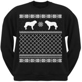 Saint Bernard Black Adult Ugly Christmas Sweater Crew Neck Sweatshirt