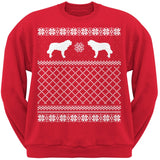 Saint Bernard Black Adult Ugly Christmas Sweater Crew Neck Sweatshirt