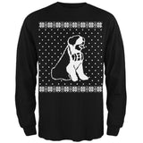 Big Saint Bernard Ugly Christmas Sweater Black Long Sleeve T-Shirt
